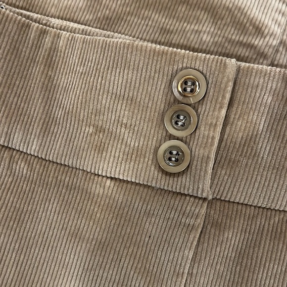 BEBE Corduroy Tan Peplum Ruffle Blazer Skirt Suit - Picture 5 of 8